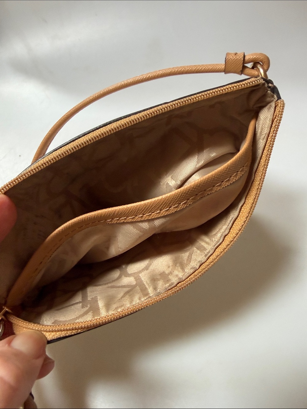 Calvin Klein Cream and Purple Floral Wristlet Clutch - Picture 9 of 11